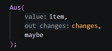 Inlay hints showing next to the parameters of a function call